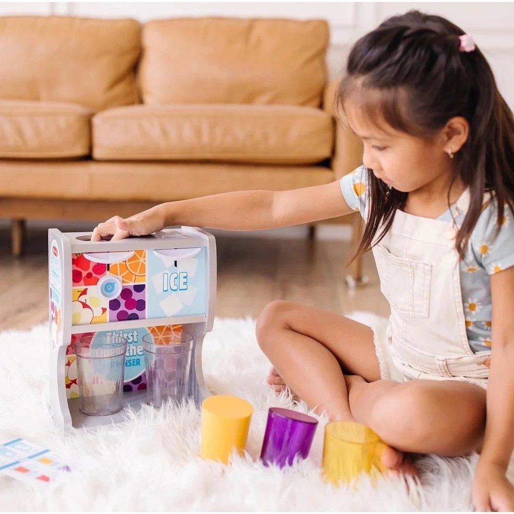 Melissa & Doug Thirst Quencher Dispenser Wooden Play Set 12 Piece Juice Toy 9300